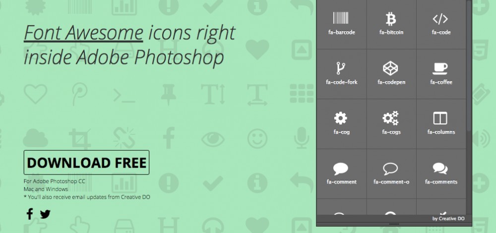 Font Awesome icons for photoshop