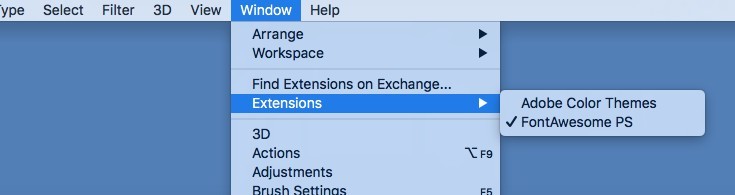 PS toolbar FontAwesome PS