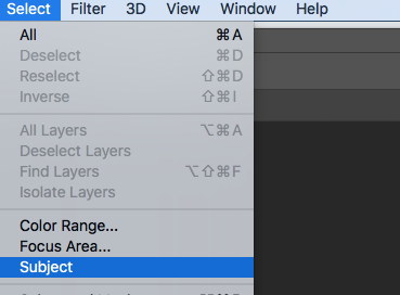 select subject in photoshop