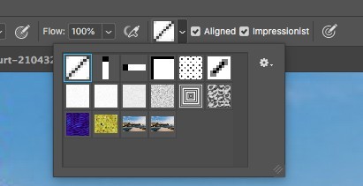 The Clone Stamp Tool - Pattern Dropdown
