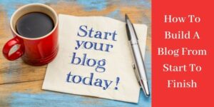 paper with the words "start your blog today!"